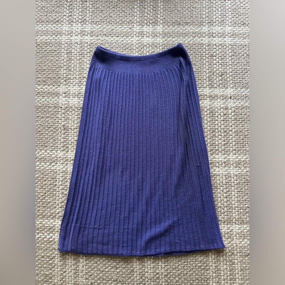 Vintage Purple Ribbed A-Line Skirt